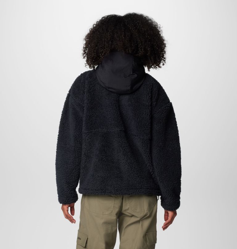 Black sherpa jacket with hood online