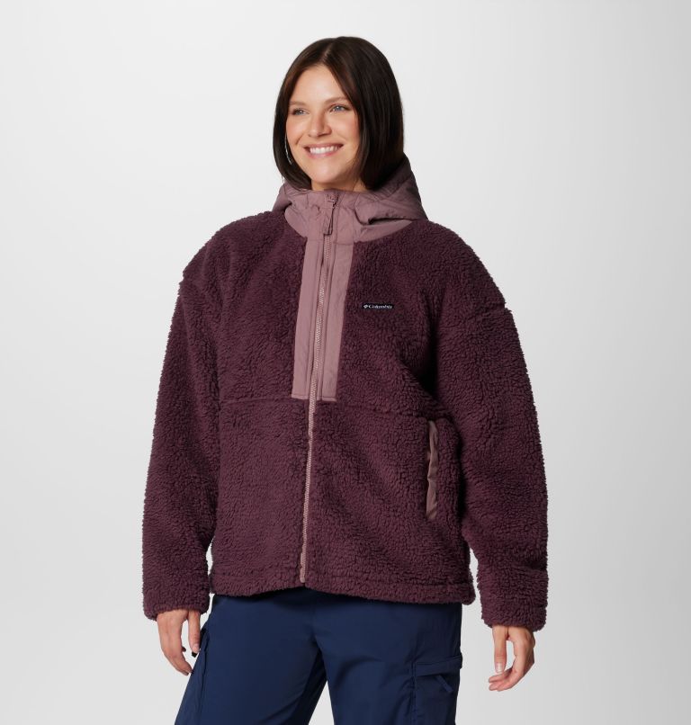 Women's Boundless Discovery Hooded Sherpa Jacket, Color: Moonvista, Fig, image 4