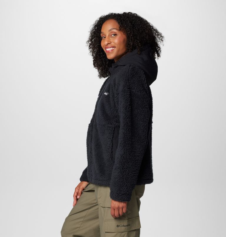 Women's Boundless Discovery Hooded Sherpa Fleece Jacket, Color: Black, image 4