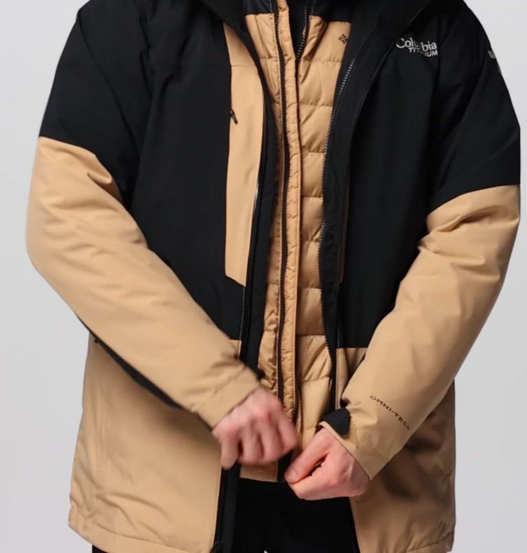Men's Winter District II Interchange Jacket, Color: Canoe, Black