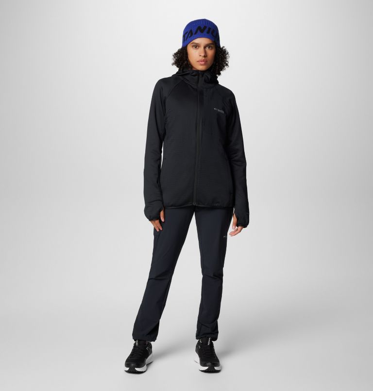 Women's Triple Canyon Grid Fleece Hooded Full Zip Jacket, Color: Black, image 3