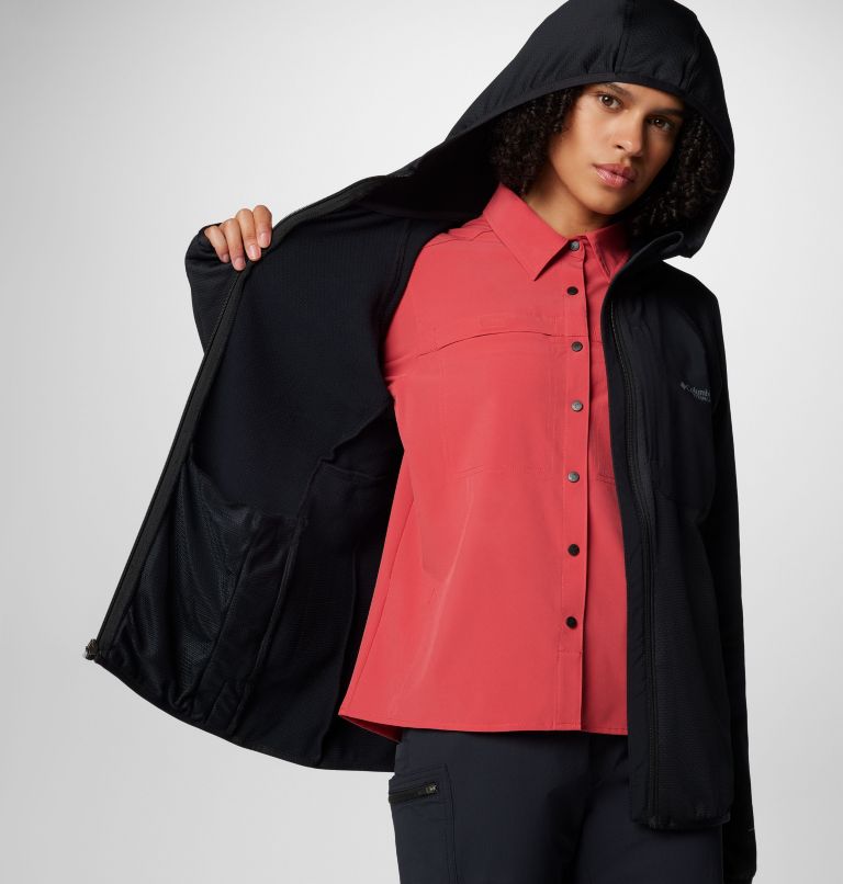 Women's Triple Canyon Grid Fleece Hooded Full Zip Jacket, Color: Black, image 6