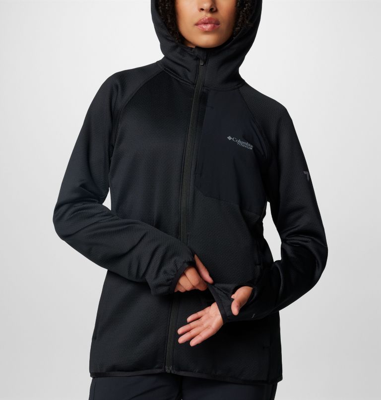 Women's Triple Canyon Grid Fleece Hooded Full Zip Jacket, Color: Black, image 7