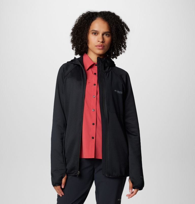 Women's Triple Canyon Grid Fleece Hooded Full Zip Jacket, Color: Black, image 9