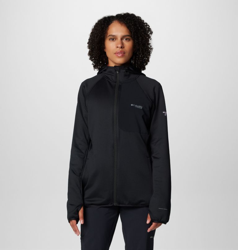 Women's Triple Canyon Grid Fleece Hooded Full Zip Jacket, Color: Black, image 1
