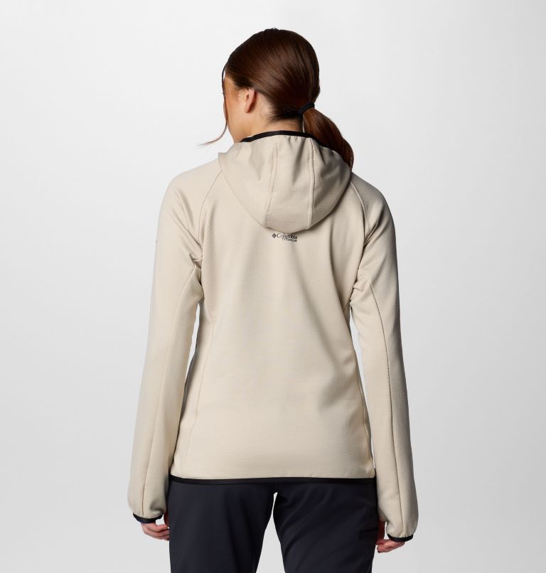 Women's Triple Canyon Grid Fleece Hooded Full Zip Jacket, Color: Dark Stone Heather, Black, image 2
