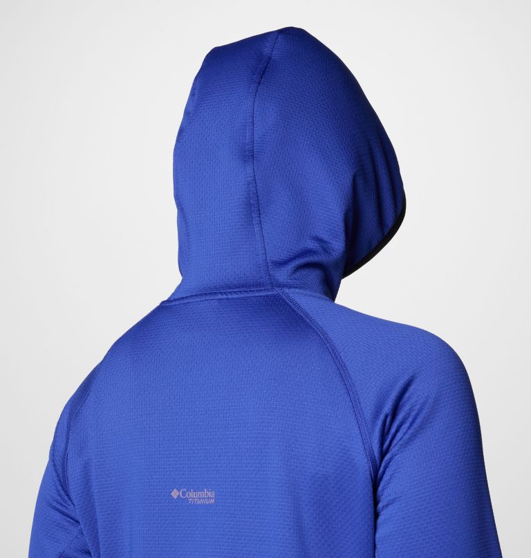 Women's Triple Canyon Grid Fleece Hooded Full Zip Jacket, Color: Clematis Blue, Black, image 6