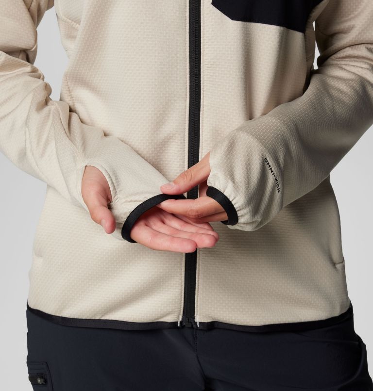 Women's Triple Canyon Grid Fleece Full Zip Jacket, Color: Dark Stone Heather, Black, image 9