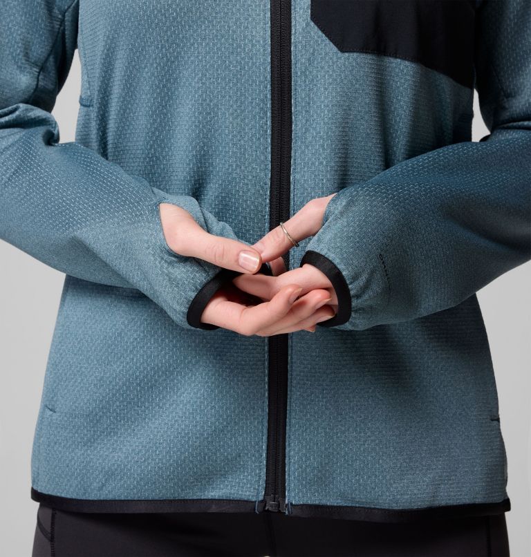 Women's Triple Canyon Grid Fleece Full Zip Jacket, Color: Everblue, Black, image 8