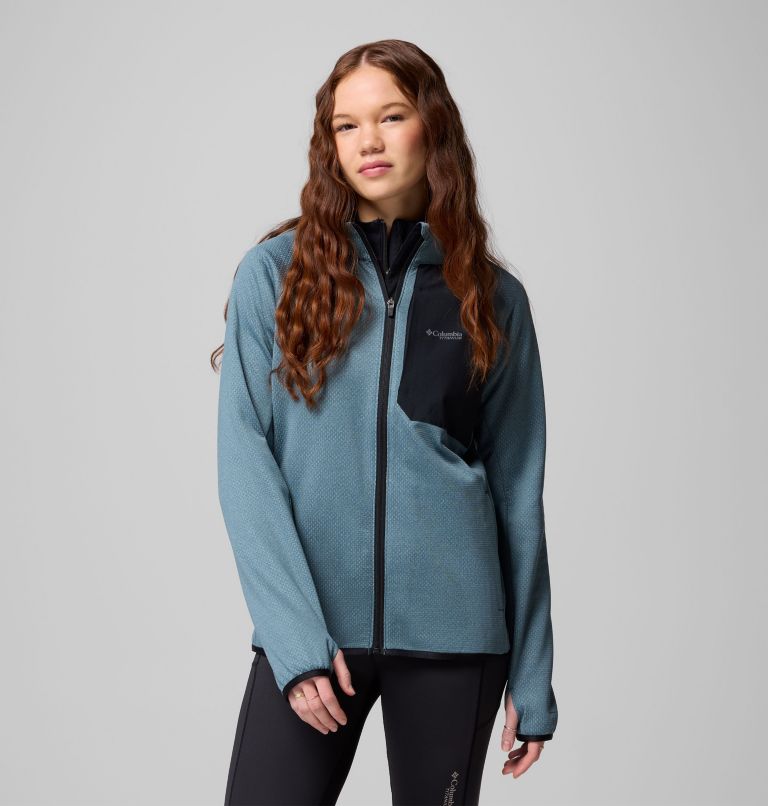 Women's Triple Canyon Grid Fleece Full Zip Jacket, Color: Everblue, Black, image 1