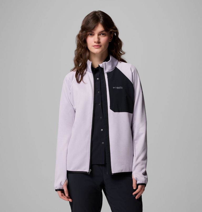 Women's Triple Canyon Grid Fleece Full Zip Jacket, Color: Lavender Pearl, Black, image 5