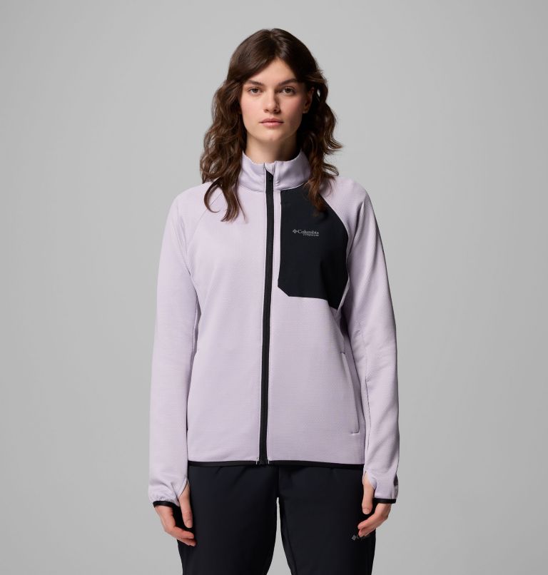 Women's Triple Canyon Grid Fleece Full Zip Jacket, Color: Lavender Pearl, Black, image 1