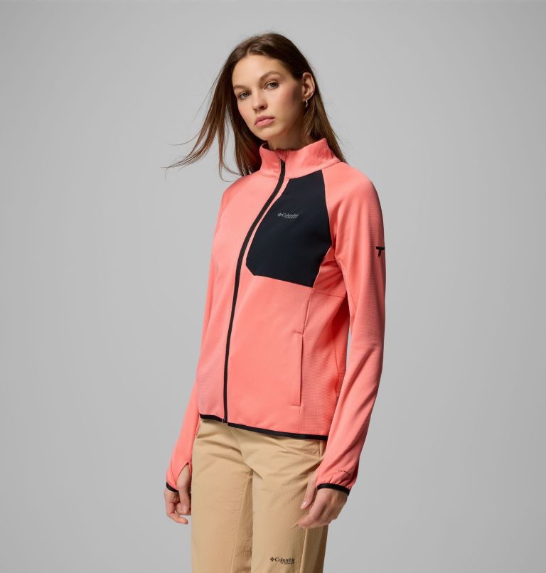 Women's Triple Canyon Grid Fleece Full Zip Jacket, Color: Alpenglow, image 4