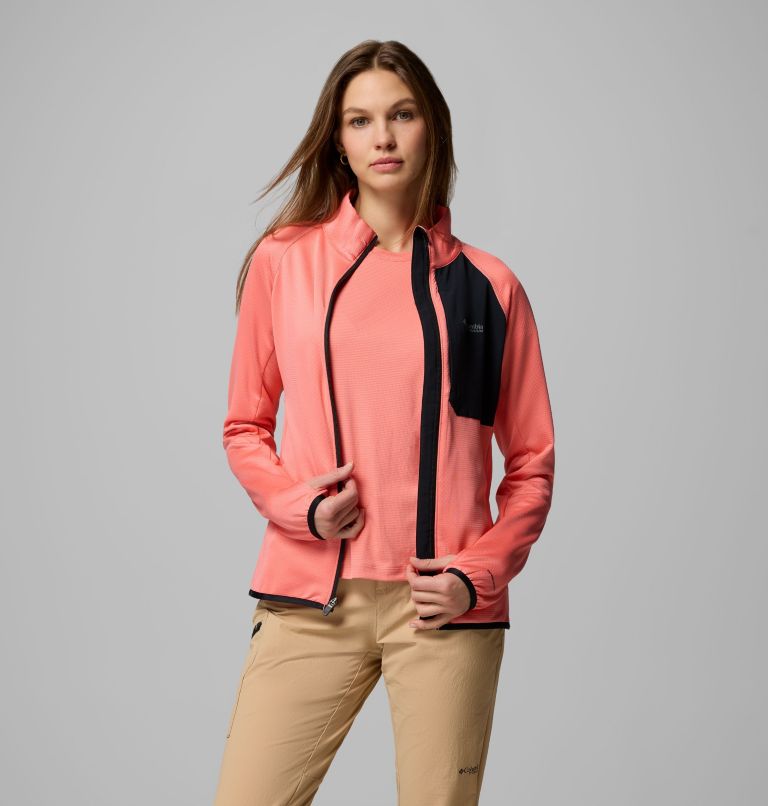 Women's Triple Canyon Grid Fleece Full Zip Jacket, Color: Alpenglow, image 5