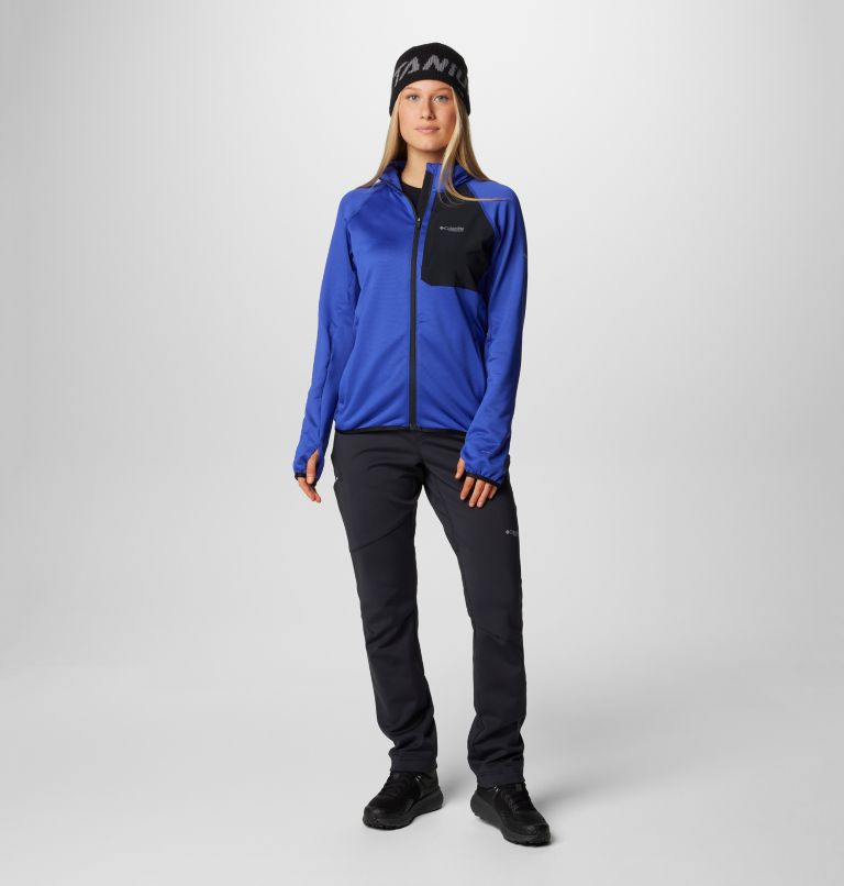 Women's Triple Canyon Technical Grid Fleece Jacket, Color: Clematis Blue, Black, image 3