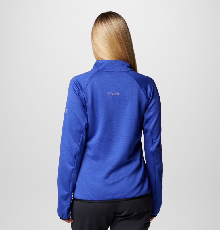 Women's Triple Canyon Technical Grid Fleece Jacket, Color: Clematis Blue, Black, image 2