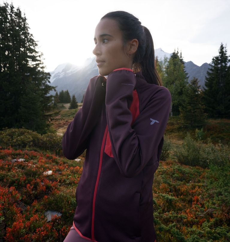 Women's Triple Canyon Technical Grid Fleece Jacket, Color: Moonvista, Daredevil, image 11