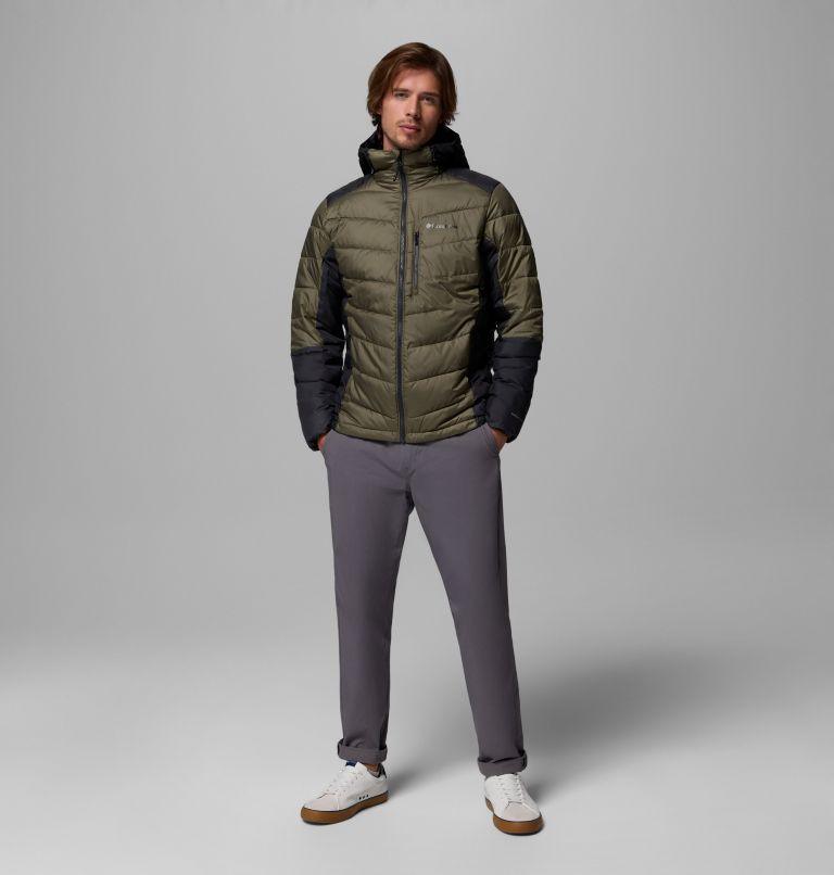 Men's Labyrinth Loop II Insulated Hooded Jacket, Color: Stone Green, Shark, image 2