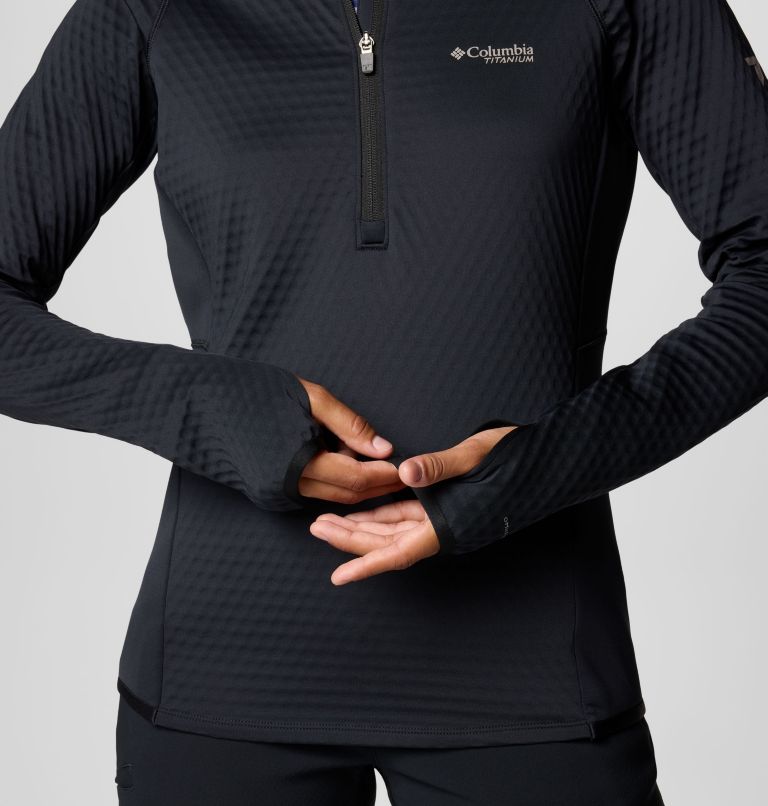 Women's Crystal Leaf Omni-Heat Helix Half Zip Pullover, Color: Black, image 8