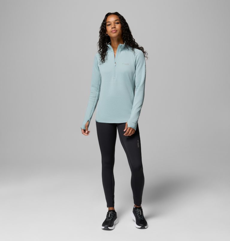 Women's Crystal Leaf Omni-Heat Helix Half Zip Fleece, Color: Crushed Blue, image 3