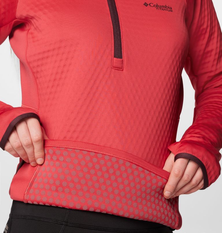 Women's Crystal Leaf Omni-Heat Helix Half Zip Pullover, Color: Daredevil, image 7
