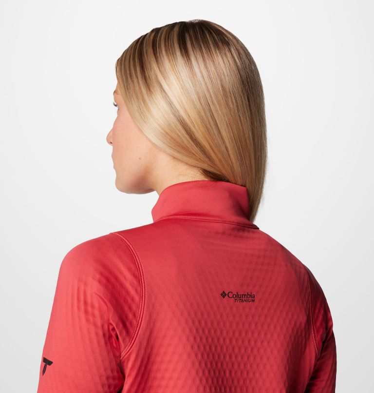 Women's Crystal Leaf Omni-Heat Helix Half Zip Pullover, Color: Daredevil, image 8
