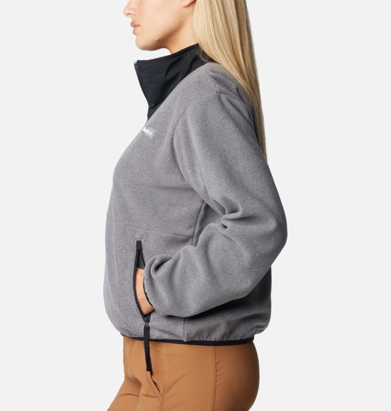 Women's Sequoia Grove Full Zip Fleece, Color: City Grey Heather, Black, image 3