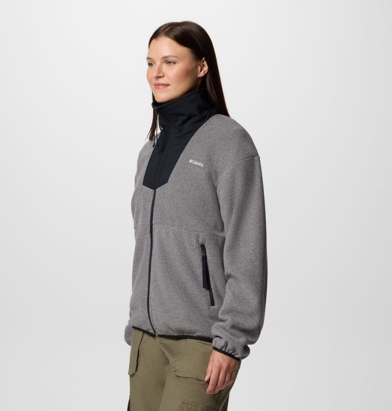 Women's Sequoia Grove Full Zip Fleece, Color: City Grey Heather, Black, image 4
