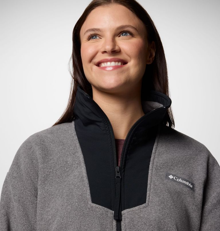 Women's Sequoia Grove Full Zip Fleece, Color: City Grey Heather, Black, image 5