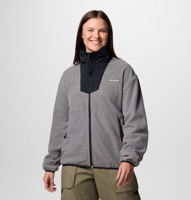 Women's Sequoia Grove Full Zip Fleece, Color: City Grey Heather, Black, image 1