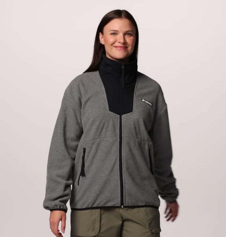 Women's Sequoia Grove Full Zip Fleece, Color: City Grey Heather, Black