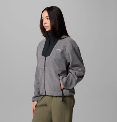 Women's Sequoia Grove Full Zip Fleece, Color: City Grey Heather, Black, image 7