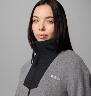 Women's Sequoia Grove Full Zip Fleece, Color: City Grey Heather, Black, image 8