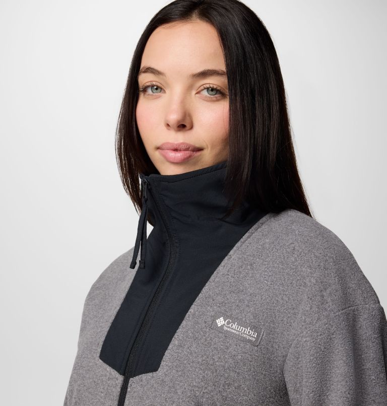 Women's Sequoia Grove Full Zip Fleece, Color: City Grey Heather, Black, image 4