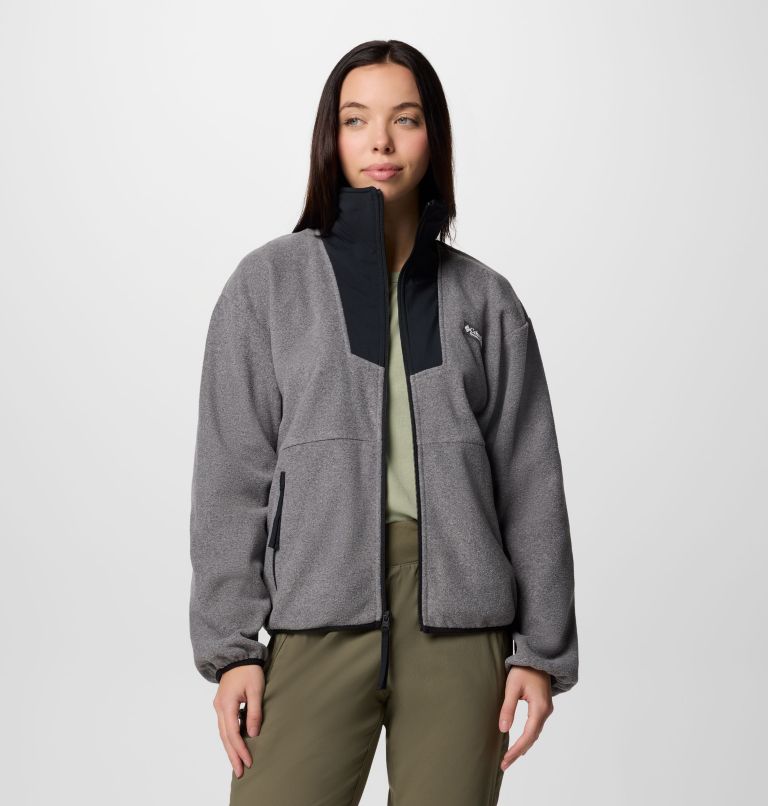 Women's Sequoia Grove Full Zip Fleece, Color: City Grey Heather, Black, image 5