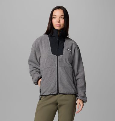 Women's Sequoia Grove Full Zip Fleece, Color: City Grey Heather, Black, image 5