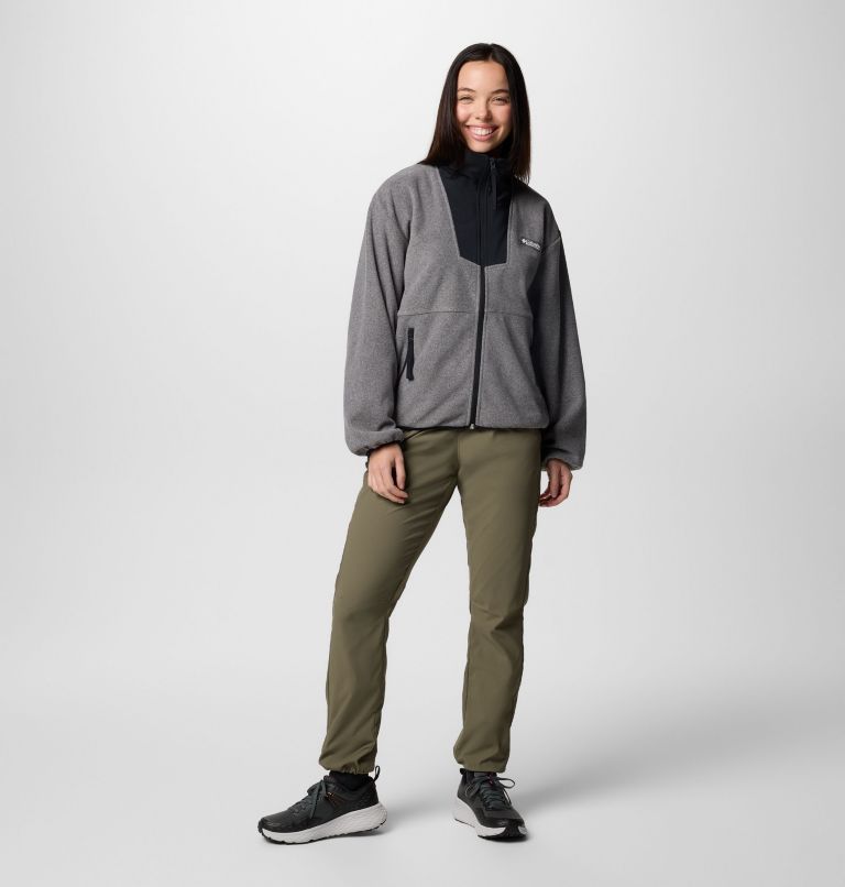 Women's Sequoia Grove Full Zip Fleece, Color: City Grey Heather, Black, image 6