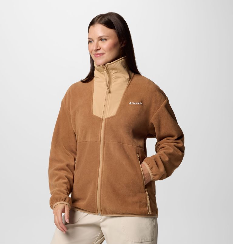 Women's Sequoia Grove Full Zip Fleece, Color: Camel Brown, Canoe, image 4