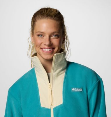 Women's Sequoia Grove Full Zip Fleece, Color: Teal, Lemon Wash, image 16