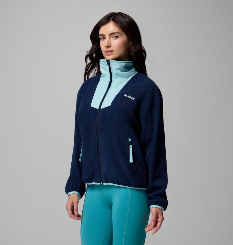 Women's Sequoia Grove Full Zip Fleece, Color: Collegiate Navy, Spray, image 3
