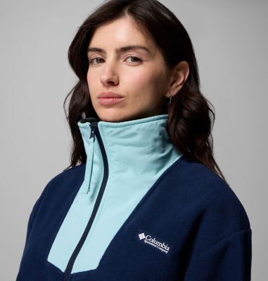 Women's Sequoia Grove Full Zip Fleece, Color: Collegiate Navy, Spray, image 20