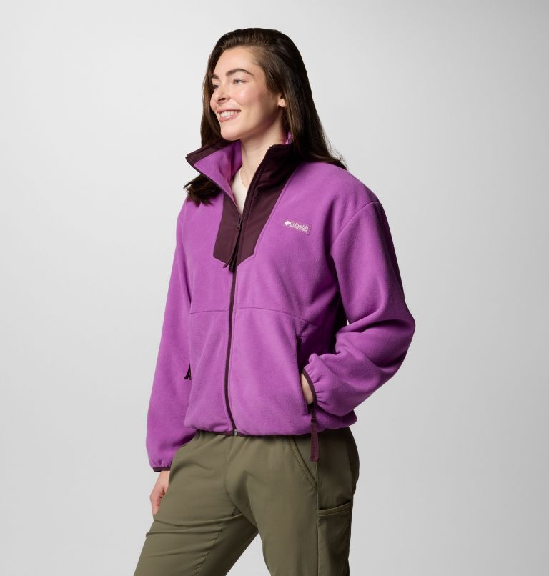 Women's Sequoia Grove Full Zip Fleece, Color: Razzle, Moonvista, image 3