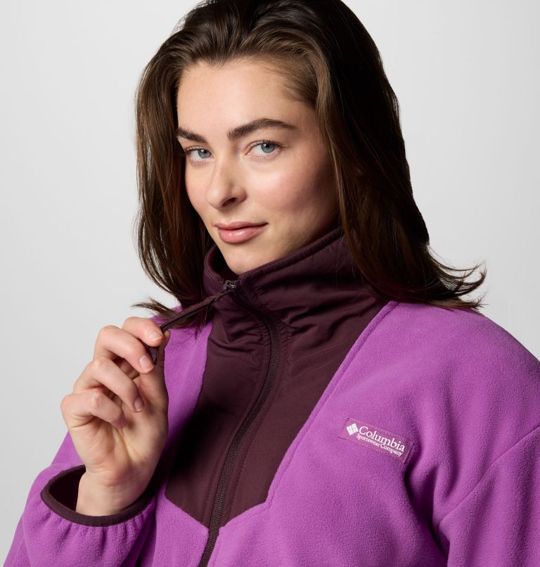 Women's Sequoia Grove Full Zip Fleece, Color: Razzle, Moonvista, image 4