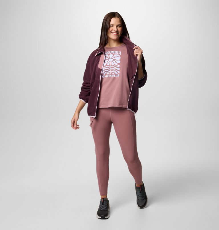 Women's Sequoia Grove Full Zip Fleece, Color: Moonvista, Fig, Pink Dawn, image 3