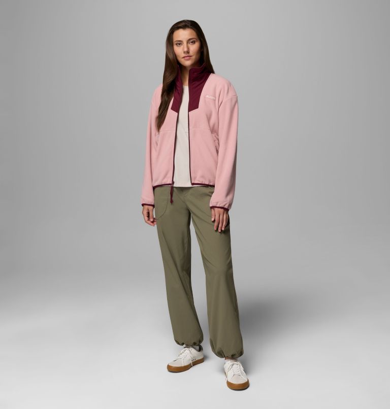 Women's Sequoia Grove Full Zip Fleece, Color: Eraser Pink, Rich Wine, image 2