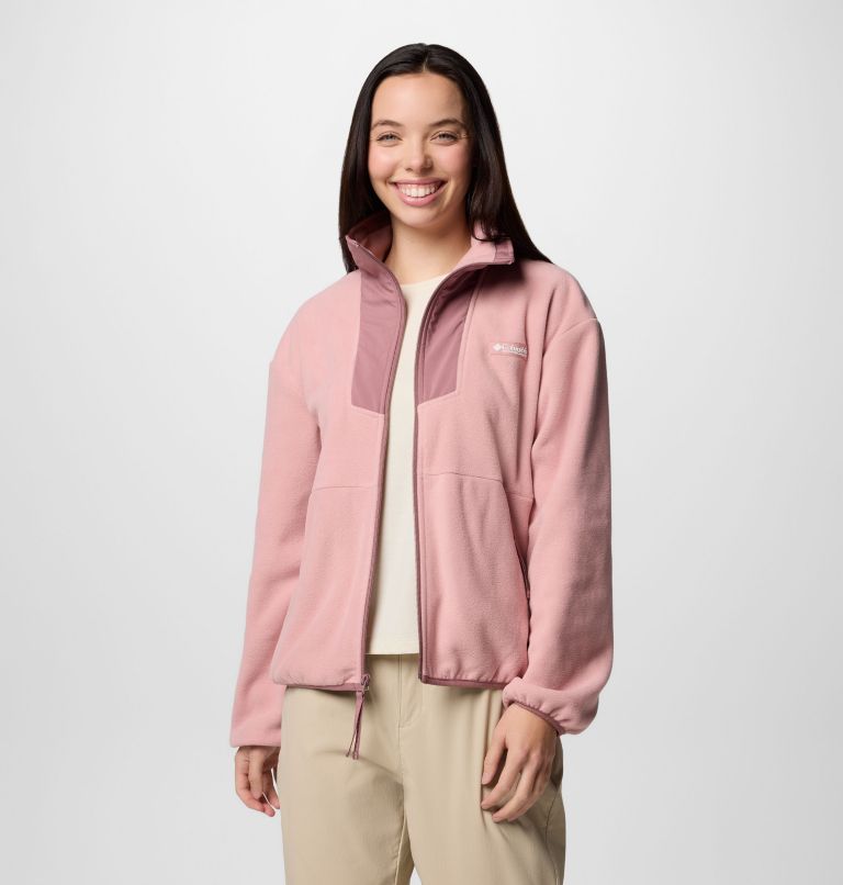 Women's Sequoia Grove Full Zip Fleece, Color: Eraser Pink, Fig, image 5