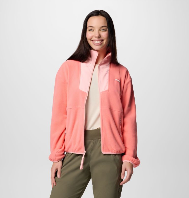 Women's Sequoia Grove Full Zip Fleece, Color: Alpenglow, Pink Sand, image 5