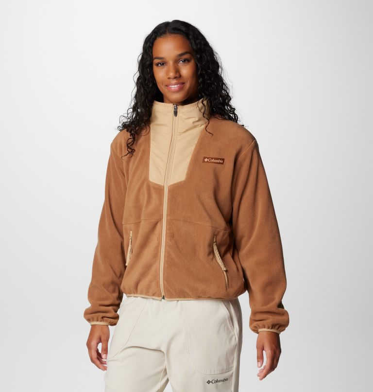 Women's Sequoia Grove Fleece Jacket, Color: Camel Brown, Canoe, image 4