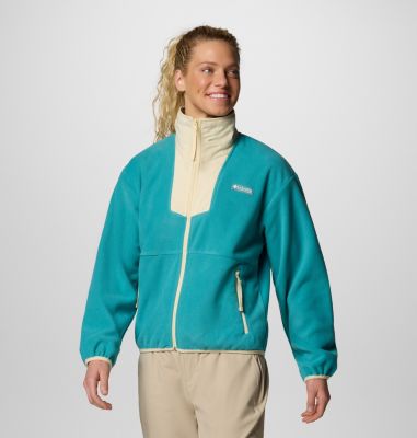 Women's Sequoia Grove Fleece Jacket, Color: Teal, Lemon Wash, image 11
