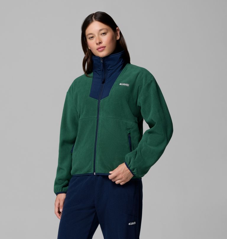 Sequoia Grove Full Zip Fleece, Color: Rain Forest, Collegiate Navy, image 4